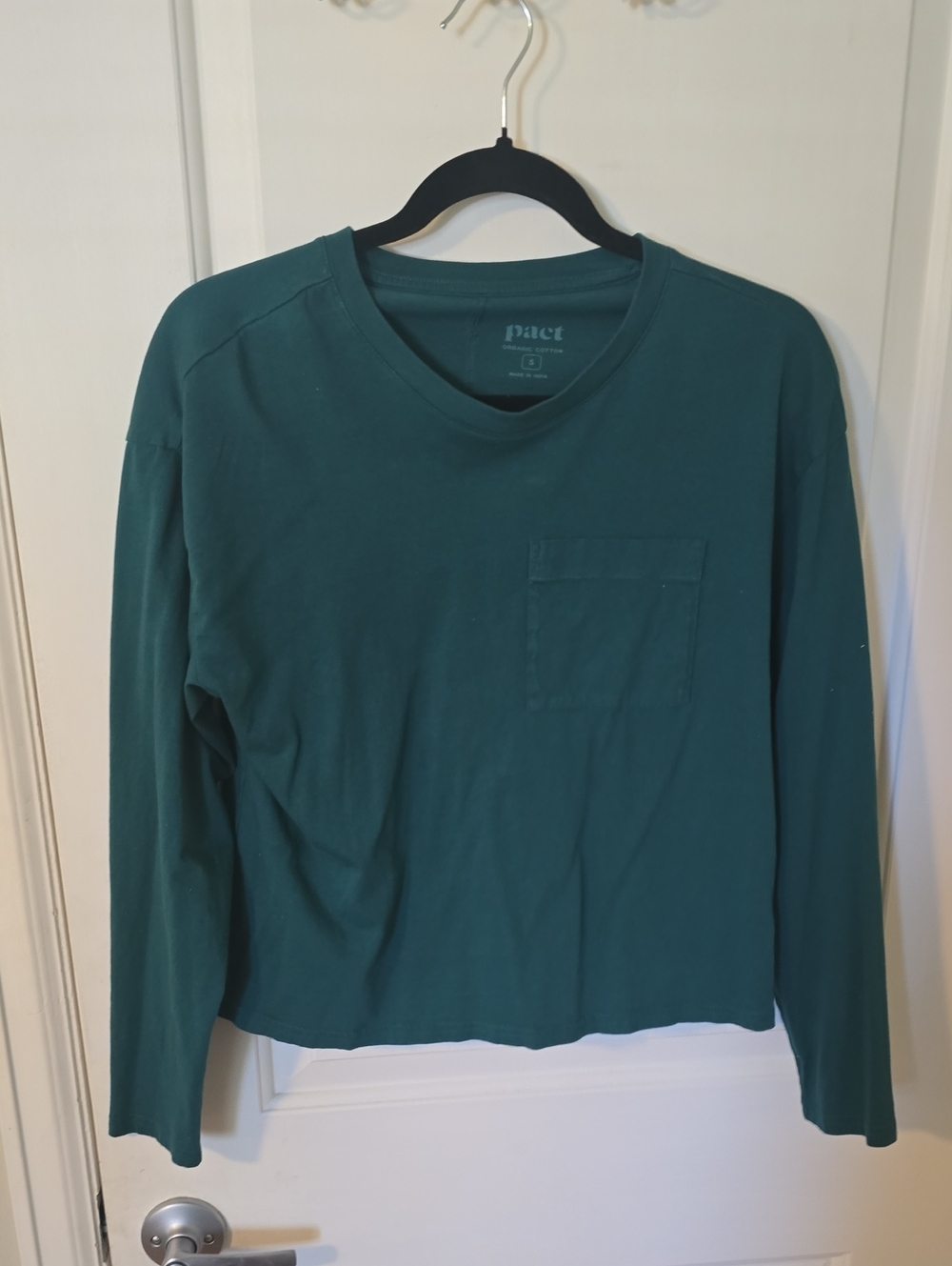 Pact Women's Long Sleeve Pocket Tee - Teal